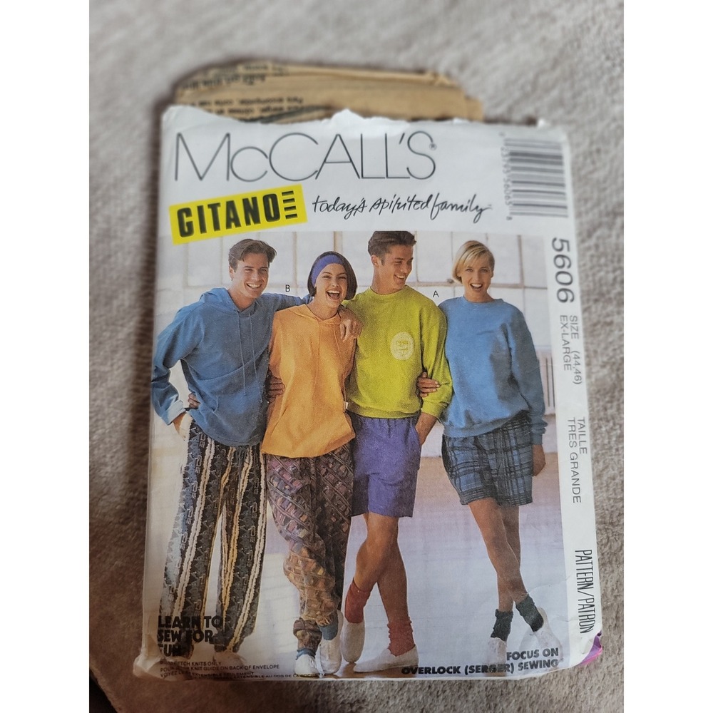 McCall's 5606‎ Gitano Today's Spirited Family Sewing Pattern EX-Large Size 44-46